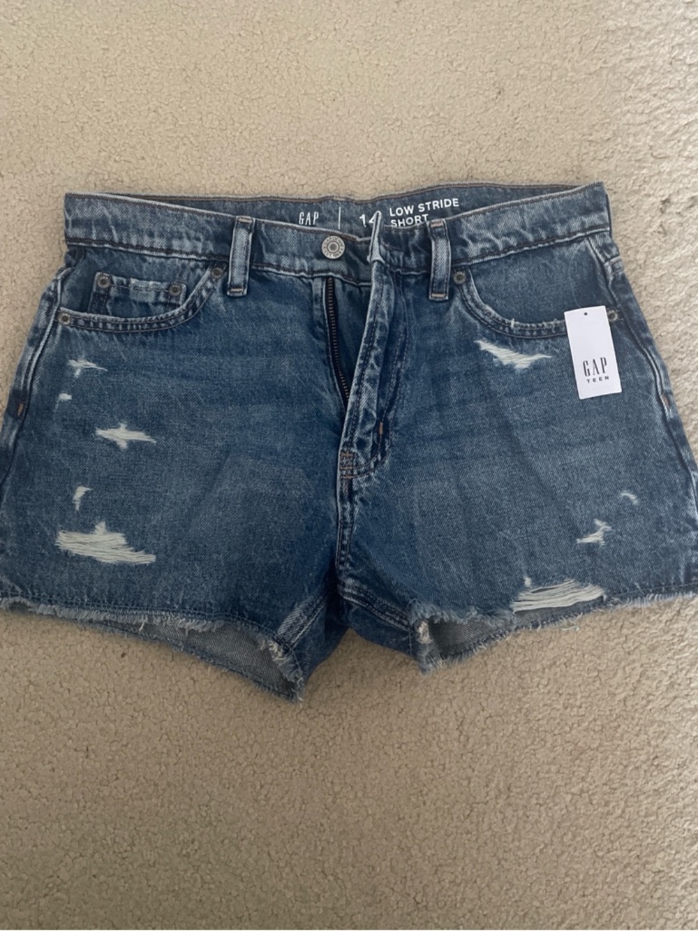 GAP Distressed Denim Shorts - Dark Blue Wash